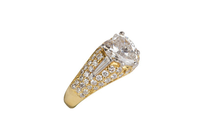 18K Heart Shape Ring with over 3ctw in Diamonds